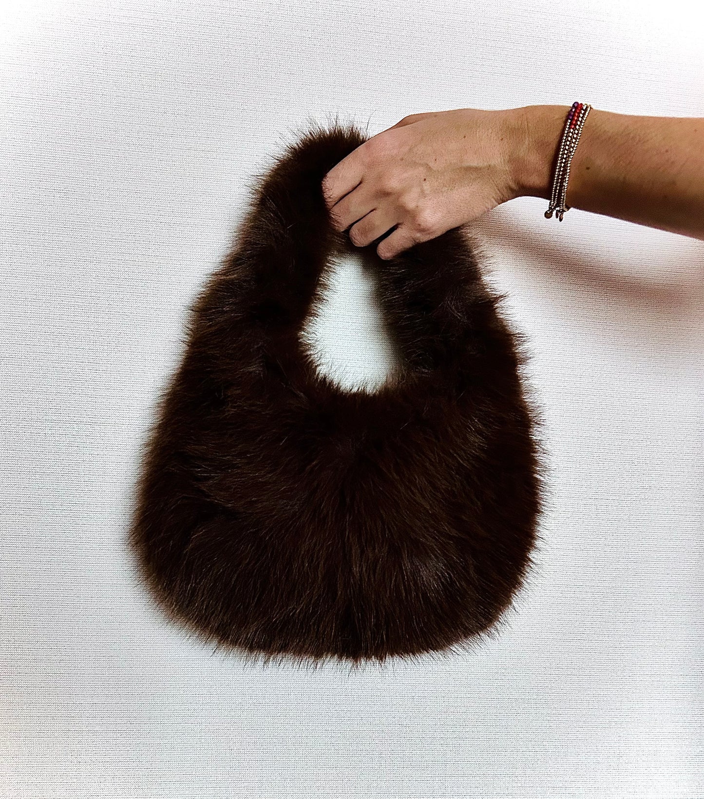 Donkerbruine Faux Fur Handtas - Zacht, Luxe & Stijlvol