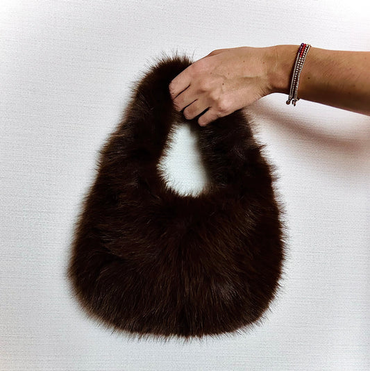 Donkerbruine Faux Fur Handtas - Zacht, Luxe & Stijlvol